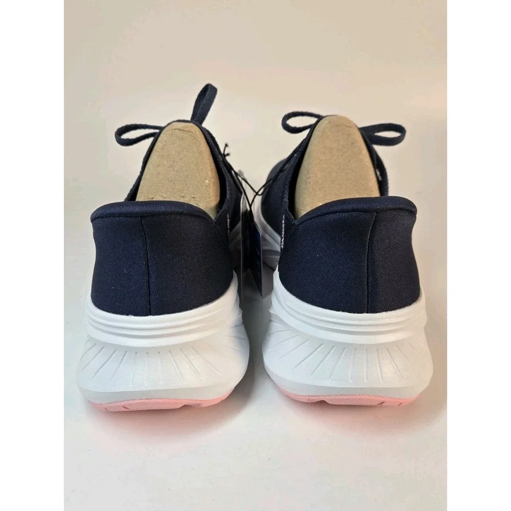Skechers‎ Hands Free Swift Fit No Bend Sneakers Memory Foam Navy/Pink Wm Sz 8.5